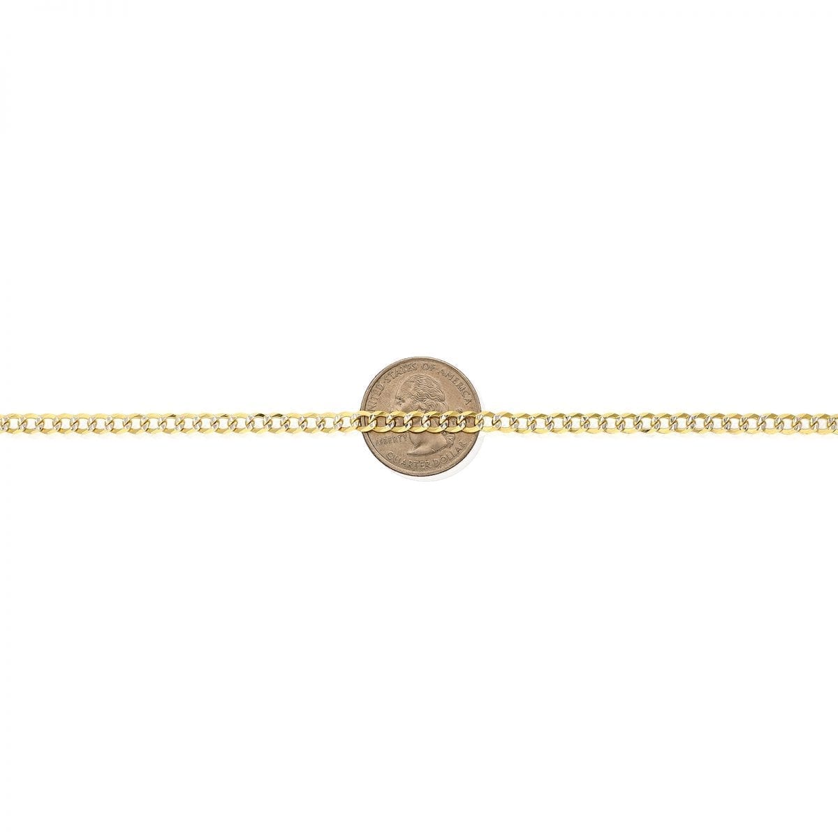 14k Gold Over Silver 4mm Diamond Cut Pave Cuban Curb Chain Necklace 18"-30"
