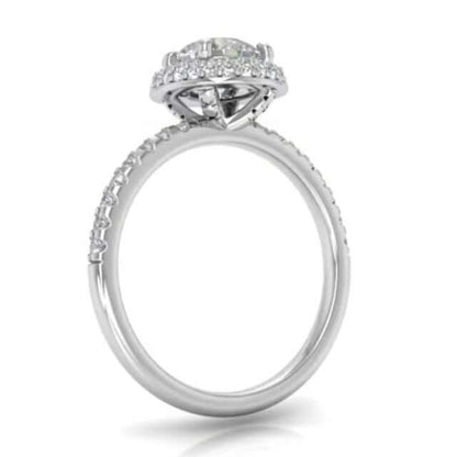 1.44CTW Lab-Grown Diamond 18K Gold White Round Halo Engagement Ring