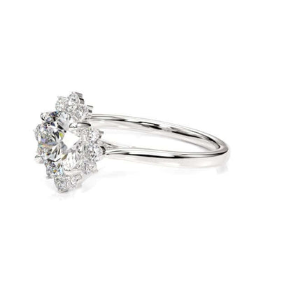 1.50CTW Lab-Grown Diamonds 14K Gold White Flower Engagement Ring