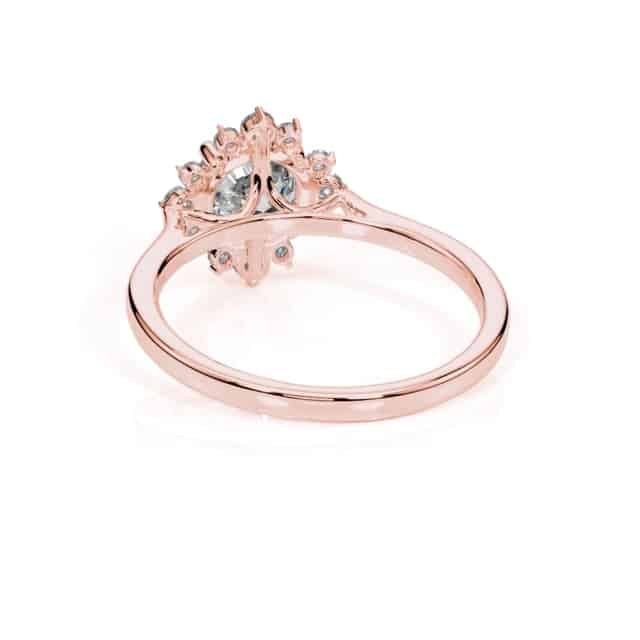 1.50CTW Lab - Grown Diamond 14K Rose Gold Flower Engagement Ring - WJD Exclusives