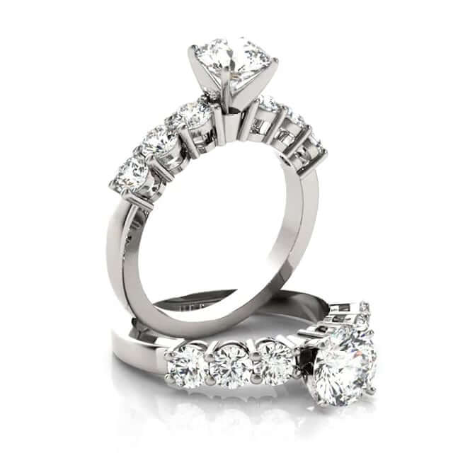 1.45CTW Lab-Grown Diamond 18K Gold White Classic Engagement Ring