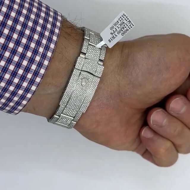 Rolex Datejust Automatic Custom Natural Diamond Full Pave 41mm Watch - WJD Exclusives