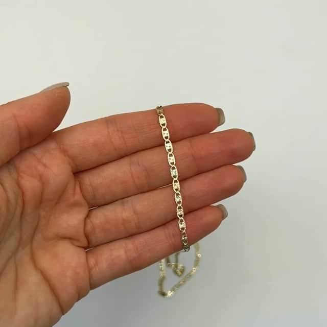Solid 14K Gold Tri-Color 2.5mm Diamond-Cut Valentino Chain 16"-24"