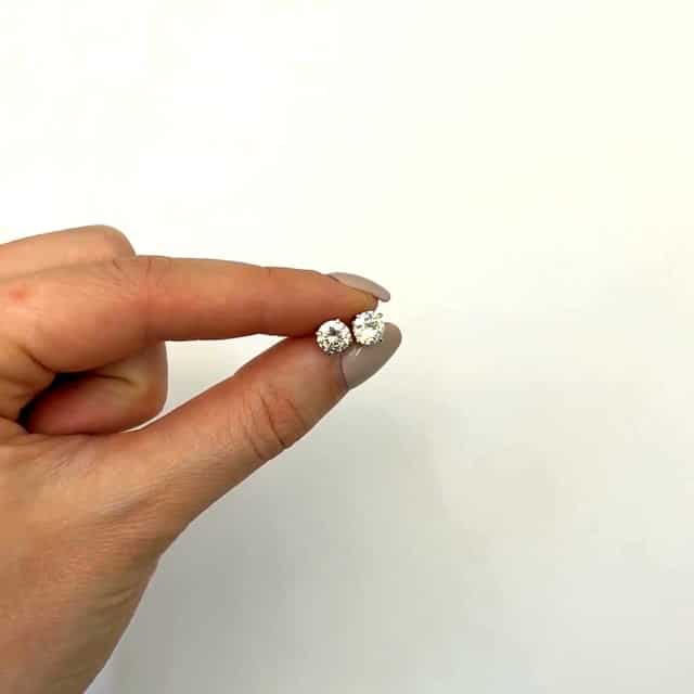 Charles & Colvard Forever One Moissanite 14K White Gold Stud Earrings 4mm - 8mm - WJD Exclusives