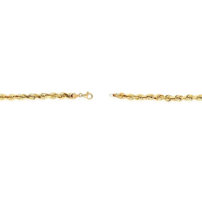 14K Yellow Gold Diamond-Cut 3mm-8mm Rope Bracelet (Solid Links) 8.5"