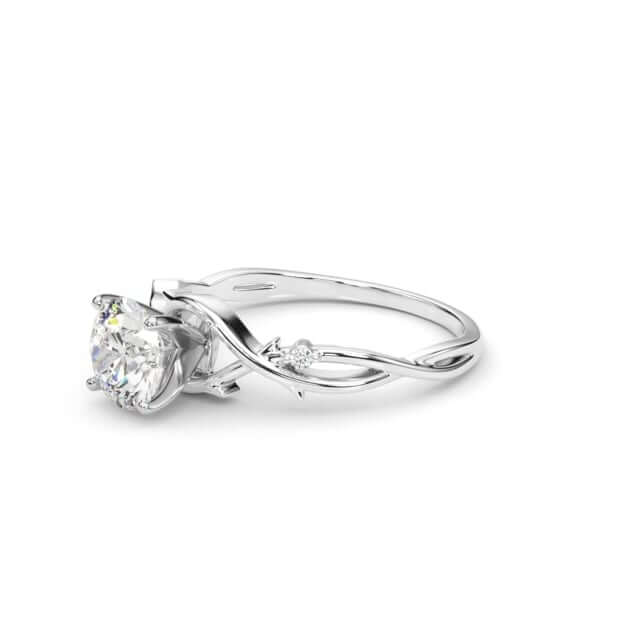 1.20CTW Lab-Grown Diamond 18K Gold White Branch Shank Engagement Ring