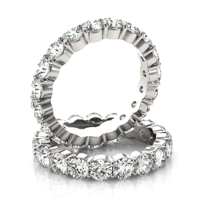 2.9CTW Lab - Grown Diamond 14K White Gold 4mm Thick Eternity Ring - WJD Exclusives