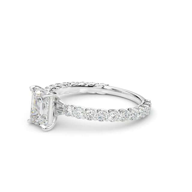 1.70CTW Lab-Grown Diamond 14K Gold White Emerald-Cut Engagement Ring