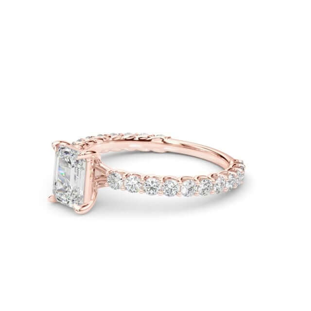 1.70CTW Lab-Grown Diamond 14K Rose Gold Emerald-Cut Engagement Ring