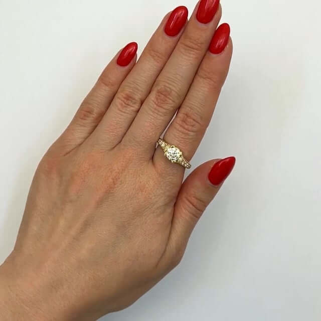 2.04CTW Lab-Grown Diamond 18K Yellow Gold Engagement Ring