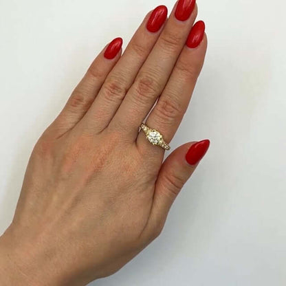 2.04CTW Lab-Grown Diamond 18K Yellow Gold Engagement Ring
