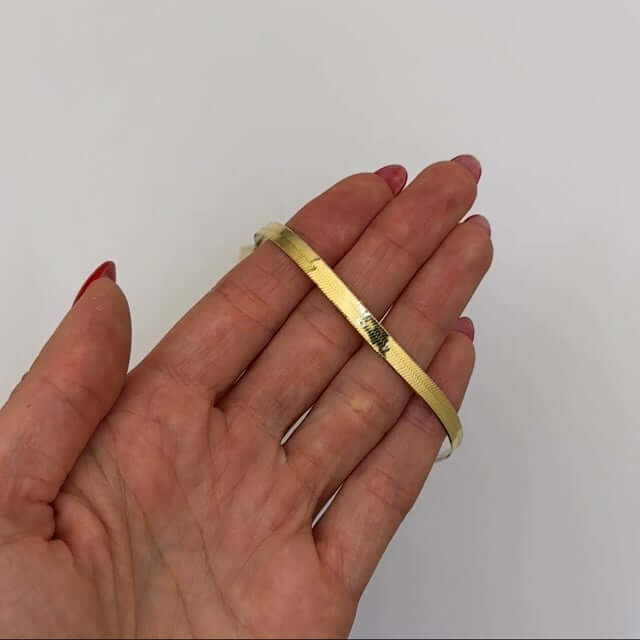 14K Yellow Gold 5mm Imperial Herringbone Chain (Solid Links) 16"-24"