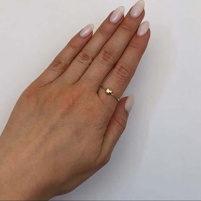 14K Gold Puffed Heart Ring