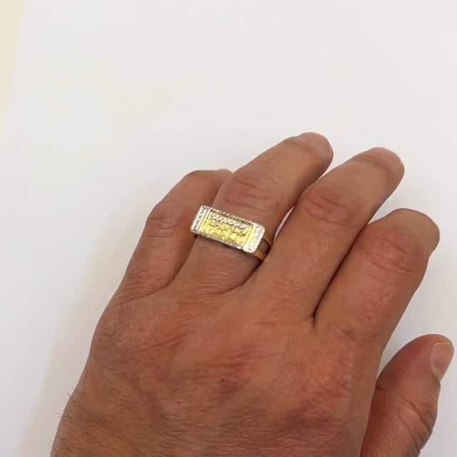 10K Gold Two-Tone Yellow White The Last Supper Religious Signet Ring