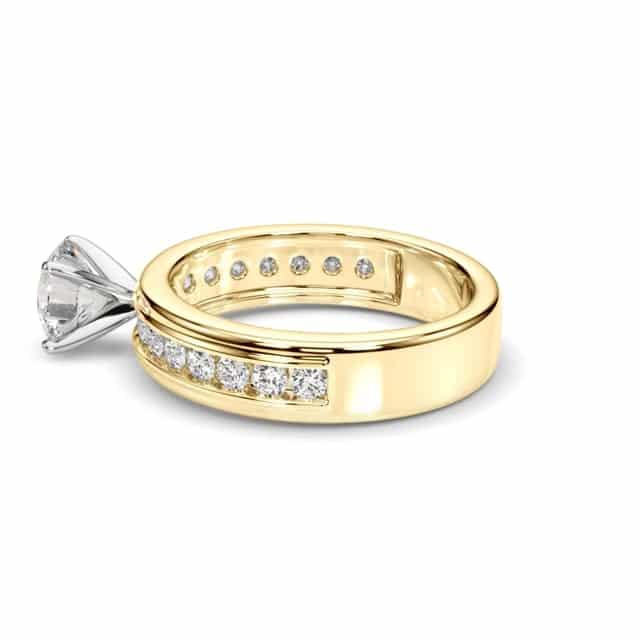 1.50CTW Lab-Grown Diamond 14K Real Gold Channel Set Engagement Ring