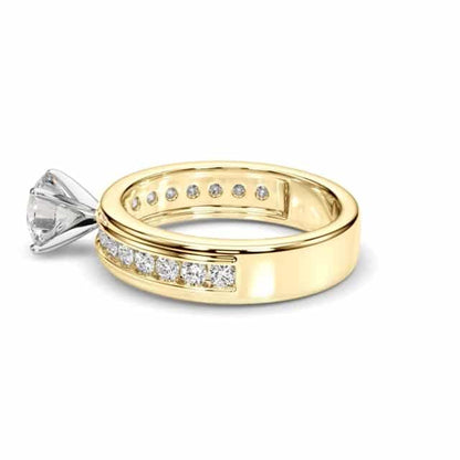 1.50CTW Lab-Grown Diamond 14K Real Gold Channel Set Engagement Ring