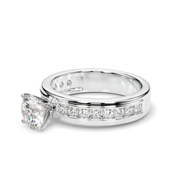 1.50CTW Lab-Grown Diamond 14K White Gold Channel Set Engagement Ring