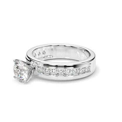 1.50CTW Lab-Grown Diamond 14K White Gold Channel Set Engagement Ring