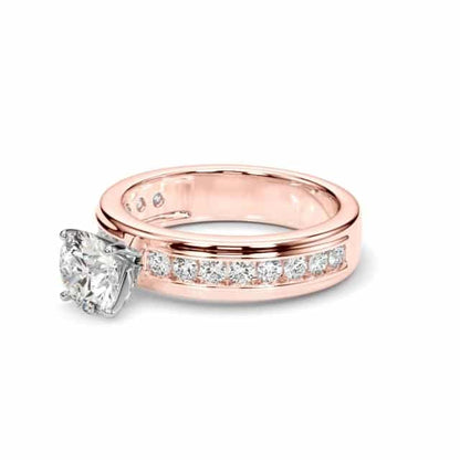 1.50CTW Lab-Grown Diamond 14K Rose Gold Channel Set Engagement Ring