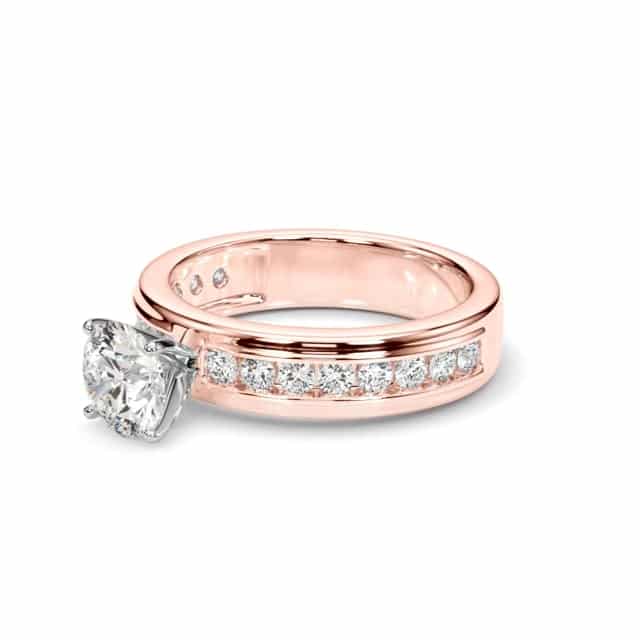 1.50CTW Lab - Grown Diamond 14K Rose Gold Channel Set Engagement Ring - WJD Exclusives
