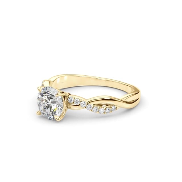 1.60CTW Lab-Grown Diamond 18K Gold Yellow Twisted Shank Engagement Ring