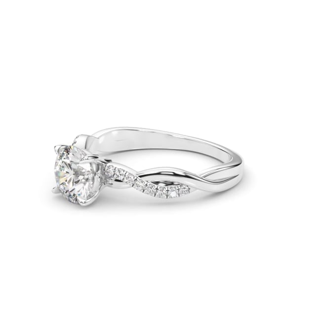 1.60CTW Lab-Grown Diamond 18K Gold White Twisted Split Shank Engagement Ring