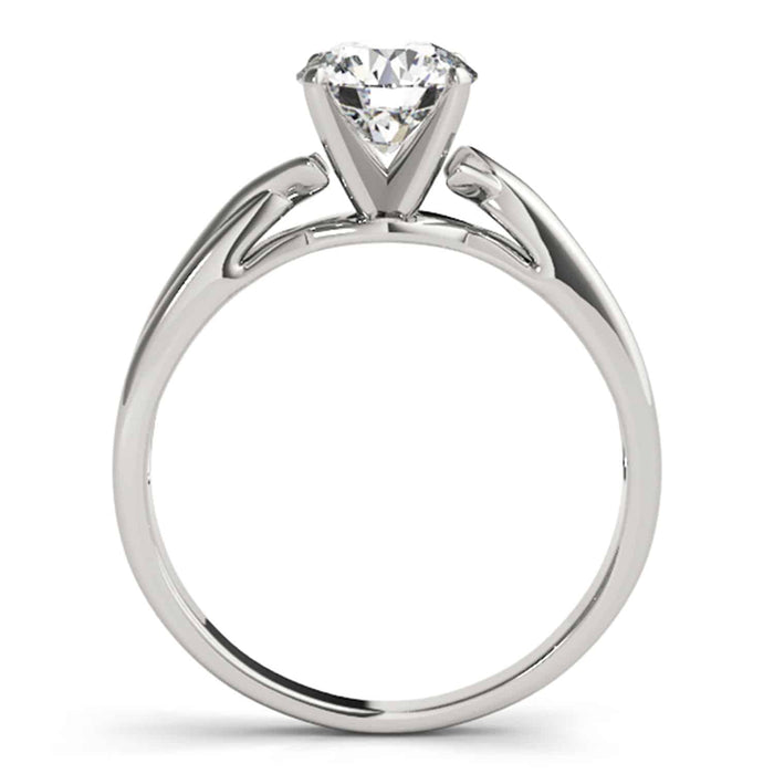1.20CT Real Moissanite 14K Gold White Twisted Shank Solitaire Engagement Ring
