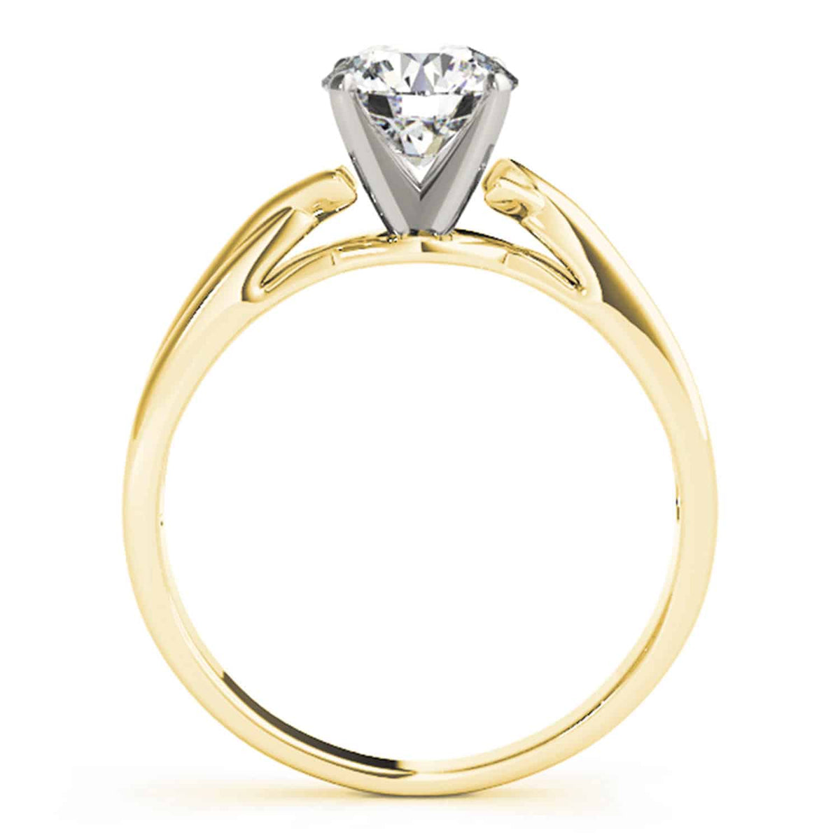 1.2CT Real Moissanite 14K Yellow Gold Twisted Shank Solitaire Engagement Ring