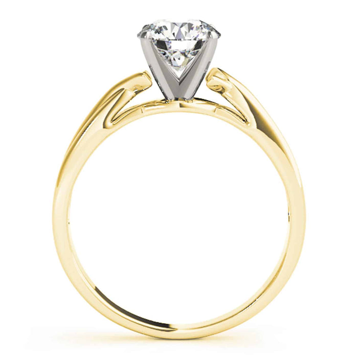 1.2CT Real Moissanite 14K Yellow Gold Twisted Shank Solitaire Engagement Ring