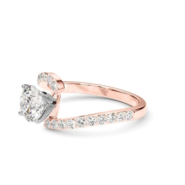 1.83CTW Lab - Grown Diamond 18K Rose Gold Wavy Engagement Ring - WJD Exclusives
