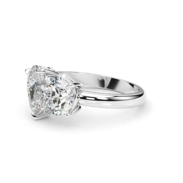 2.00CTW Lab-Grown Diamond Double Round Pear 18K Gold White Engagement Ring