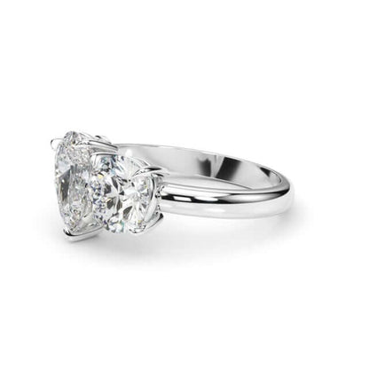 2.00CTW Lab-Grown Diamond Double Round Pear 18K Gold White Engagement Ring