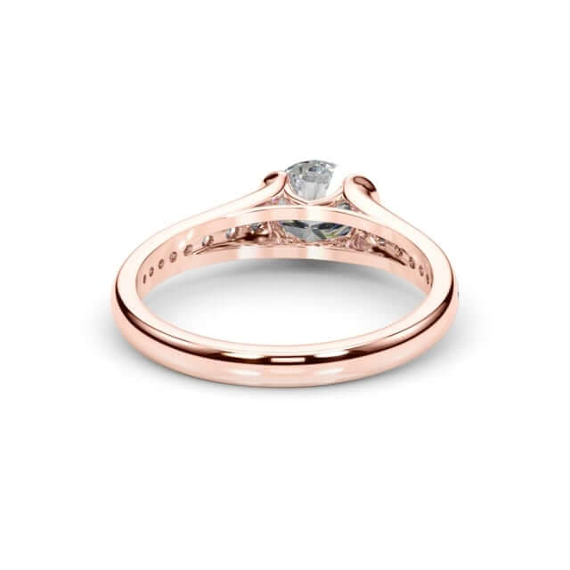 1.85CTW Lab - Grown Diamond Shank Pave 18K Rose Gold Round Engagement Ring - WJD Exclusives