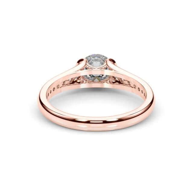 2.35CTW Lab-Grown Diamond Shank Pave 18K Gold Rose Round Engagement Ring