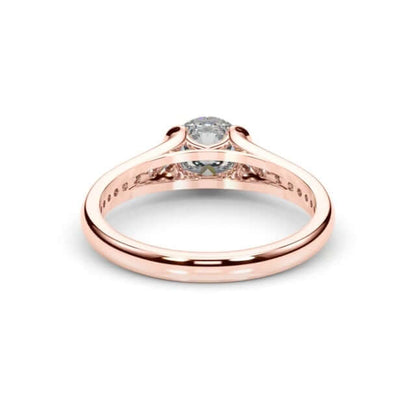 2.35CTW Lab-Grown Diamond Shank Pave 18K Gold Rose Round Engagement Ring