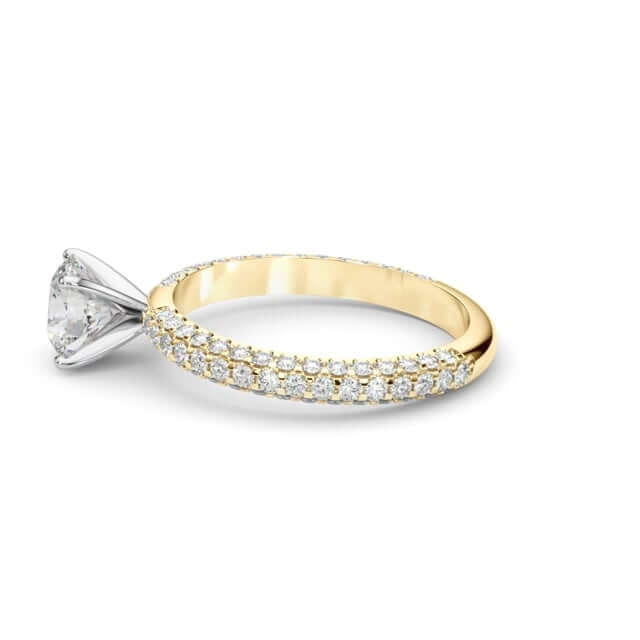 1.45CTW Lab-Grown Diamond 18K Gold Yellow Engagement Ring