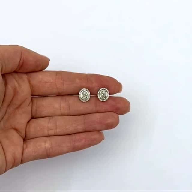 0.30CTW Real Diamond 925 Sterling Silver Oval Screw Back Earrings 7.6mm
