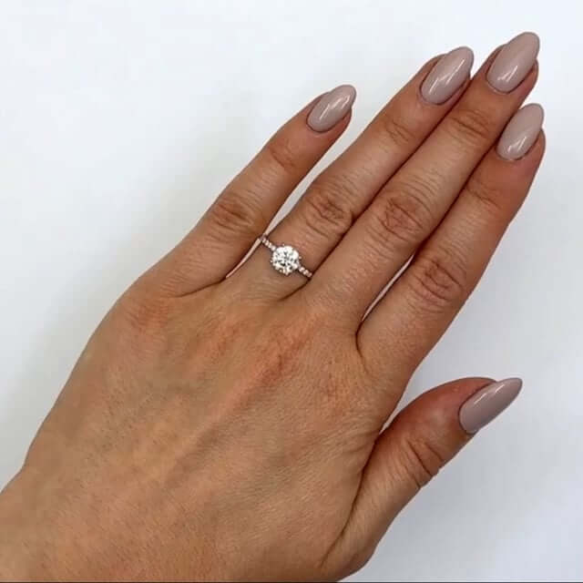 1.25CTW Lab-Grown Diamond 18K Gold White Hidden Engagement Ring