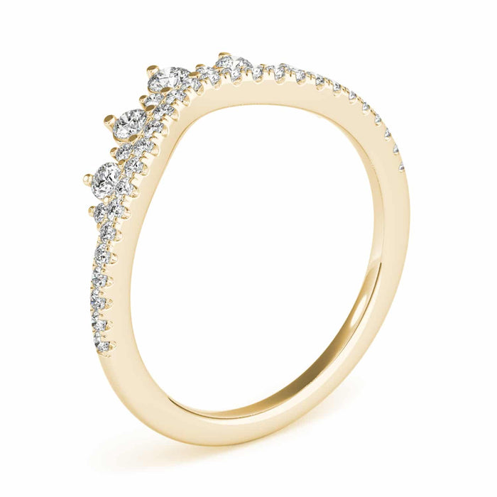 0.50CTW Lab-Grown Diamond 18K Gold Chevron Wedding Band Ring