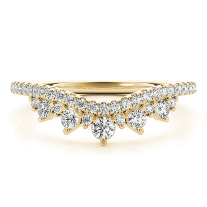 0.50CTW Lab Grown Diamond 18K Gold Chevron Wedding Band Ring