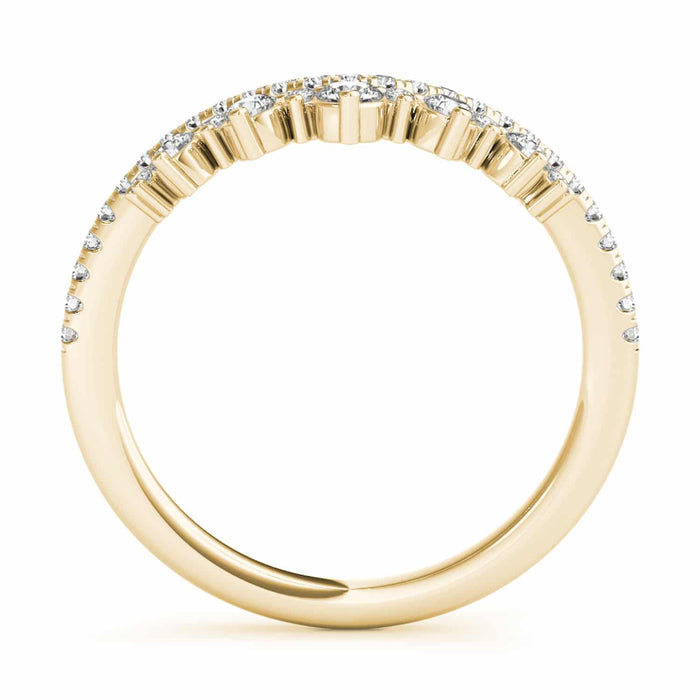 0.50CTW Lab-Grown Diamond 18K Gold Chevron Wedding Band Ring