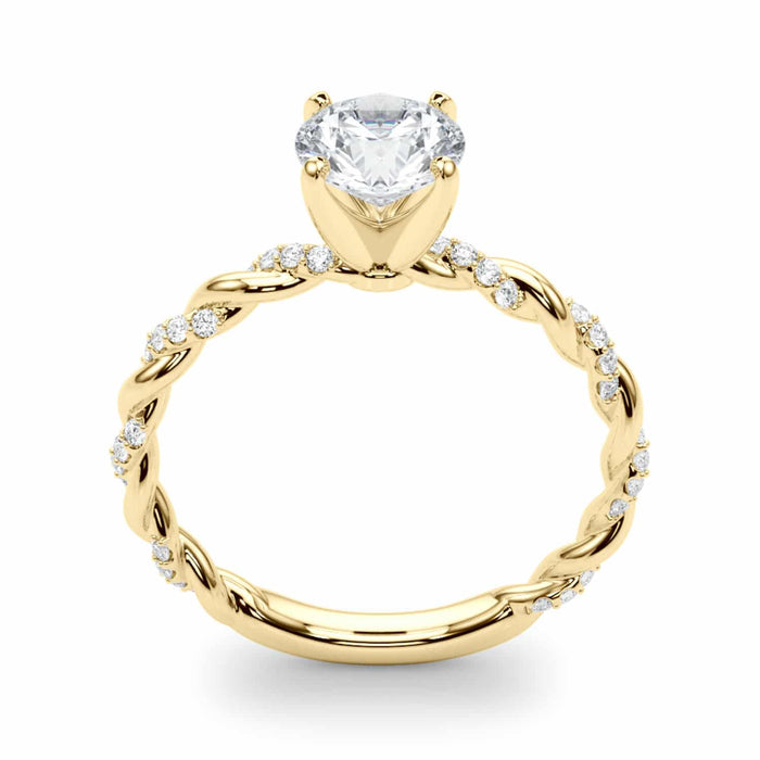 1.20CTW Lab-Grown Diamond 18K Gold Twisted Shank Engagement Ring