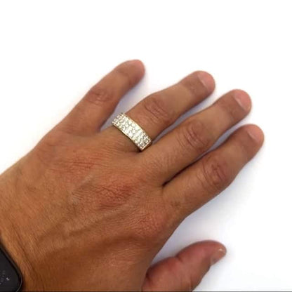 1.40CTW Real Diamond 14K Gold Front Pave 9mm Ring