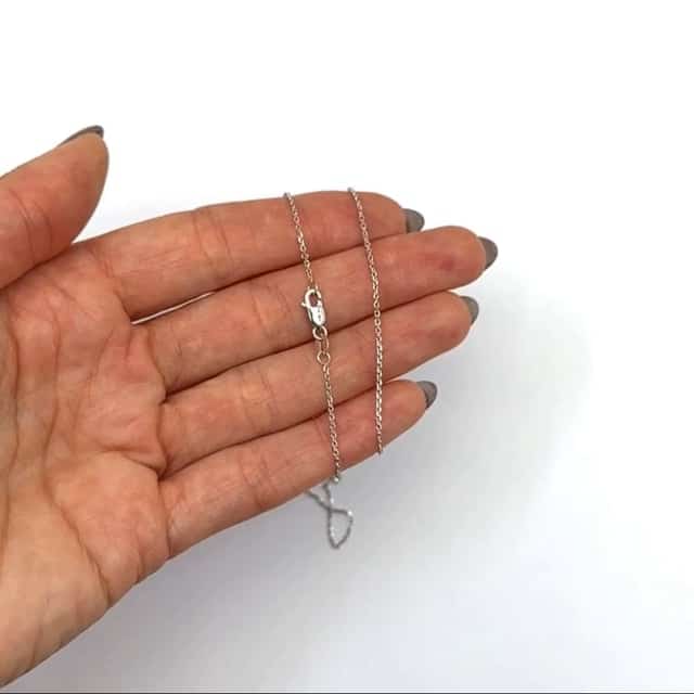 14K White Gold 1mm Diamond - Cut Cable Necklace (Solid Links) 16" - 24" - WJD Exclusives