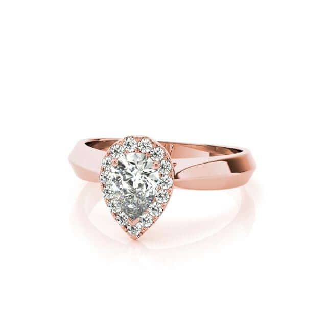 1.10CTW Lab - Grown Diamond 18K Rose Gold Pear - Shaped Engagement Ring - WJD Exclusives