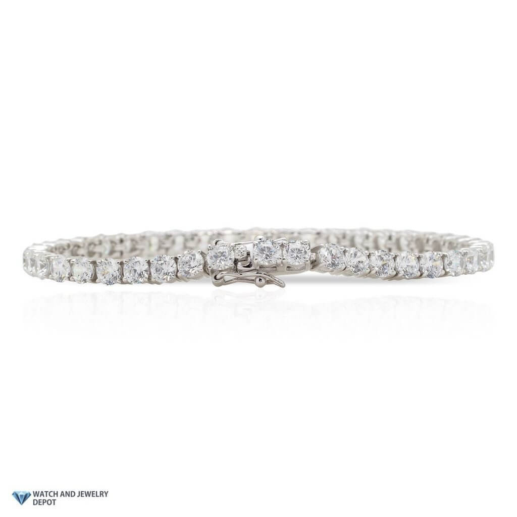 Sterling Silver 4mm CZ Tennis Bracelet 7.25"