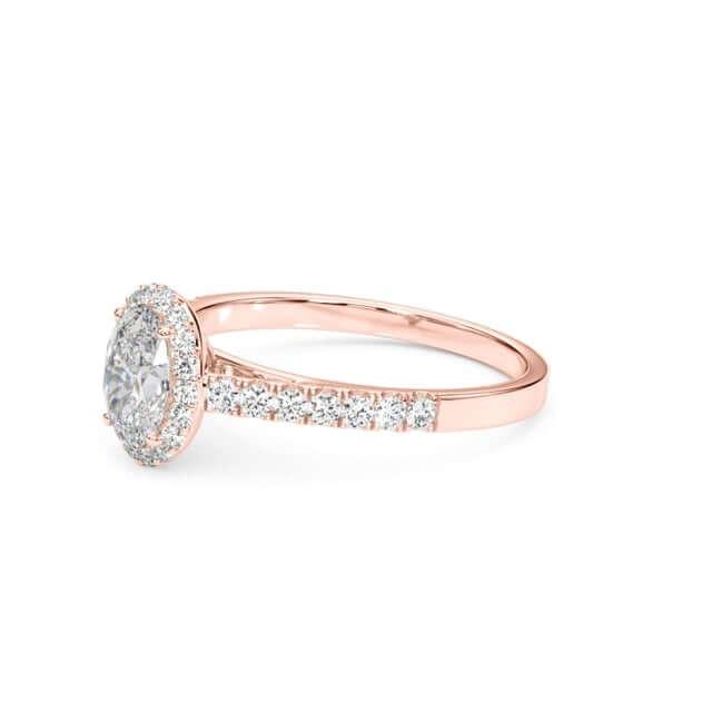 3.45CTW Lab-Grown Diamond & Sapphire 18K Gold Rose Oval Engagement Ring
