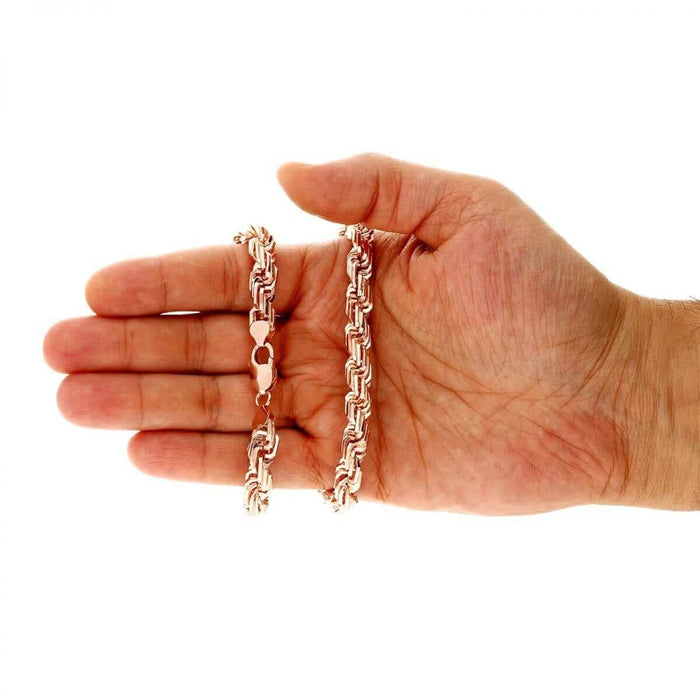 10K Rose Gold 5-8mm Square Rope Chain (Hollow) 20"-26"