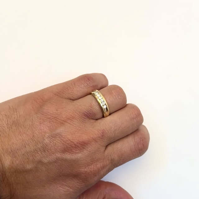 0.50CTW Natural Diamonds 14K Yellow Gold 5mm Wedding Band Ring - WJD Exclusives