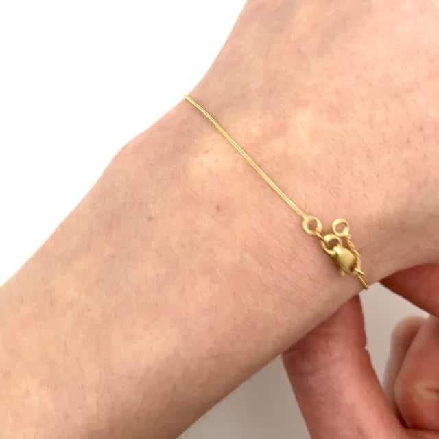 14K Real Gold Yellow Cable Turquoise Enamel Sideways Cross Bracelet 7"-7.50" Adjust.